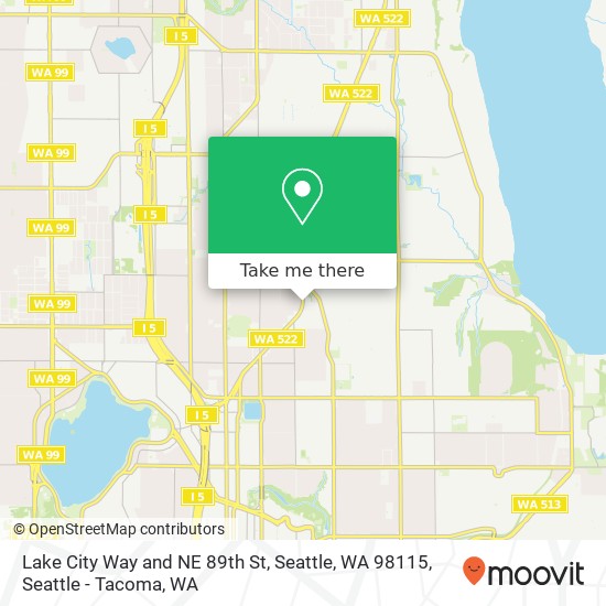Lake City Way and NE 89th St, Seattle, WA 98115 map