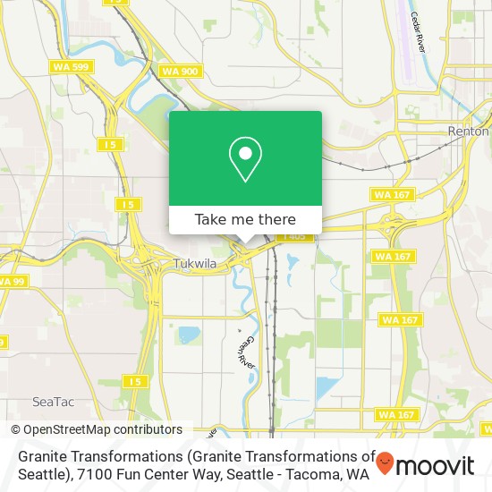 Mapa de Granite Transformations (Granite Transformations of Seattle), 7100 Fun Center Way