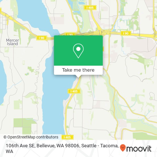 Mapa de 106th Ave SE, Bellevue, WA 98006