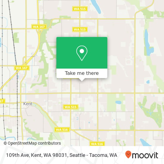 Mapa de 109th Ave, Kent, WA 98031