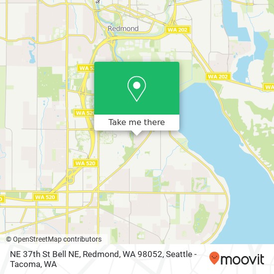 Mapa de NE 37th St Bell NE, Redmond, WA 98052