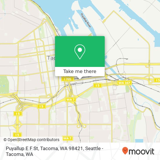 Mapa de Puyallup E F St, Tacoma, WA 98421