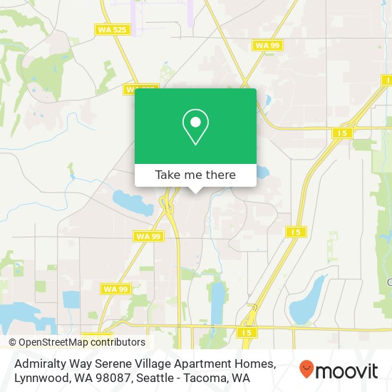 Mapa de Admiralty Way Serene Village Apartment Homes, Lynnwood, WA 98087