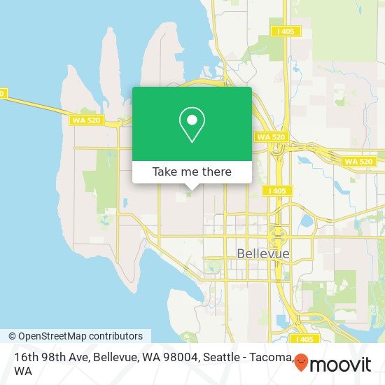 16th 98th Ave, Bellevue, WA 98004 map