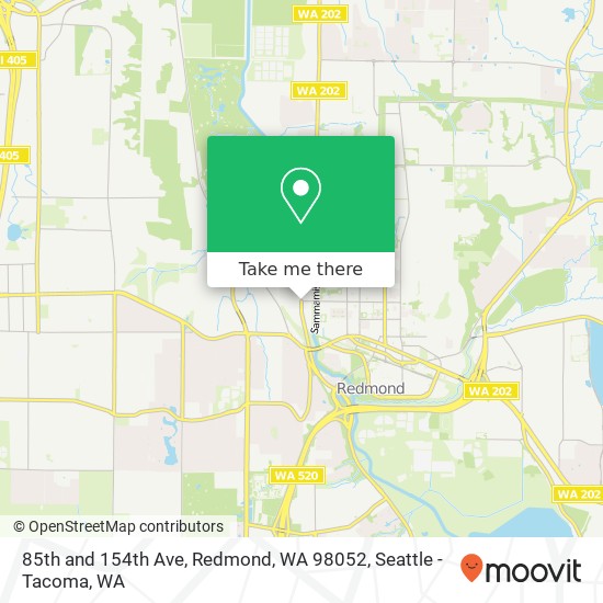 85th and 154th Ave, Redmond, WA 98052 map