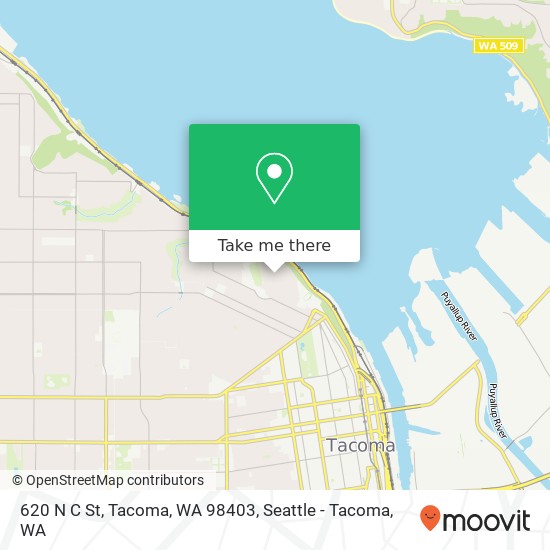 Mapa de 620 N C St, Tacoma, WA 98403