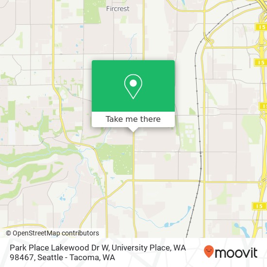 Park Place Lakewood Dr W, University Place, WA 98467 map