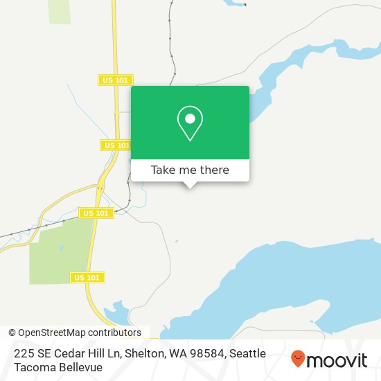 Mapa de 225 SE Cedar Hill Ln, Shelton, WA 98584