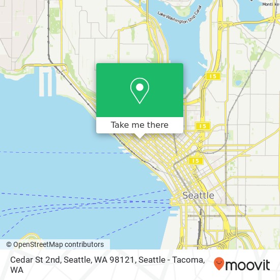 Mapa de Cedar St 2nd, Seattle, WA 98121