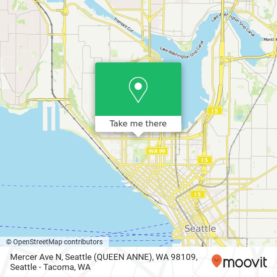 Mercer Ave N, Seattle (QUEEN ANNE), WA 98109 map