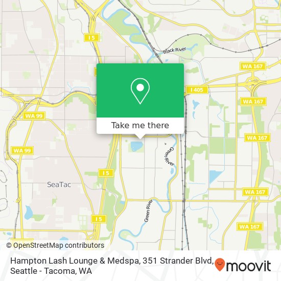 Mapa de Hampton Lash Lounge & Medspa, 351 Strander Blvd