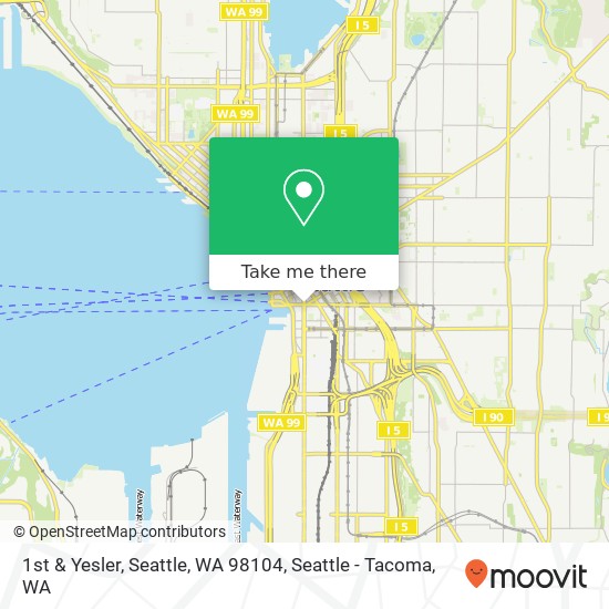 Mapa de 1st & Yesler, Seattle, WA 98104