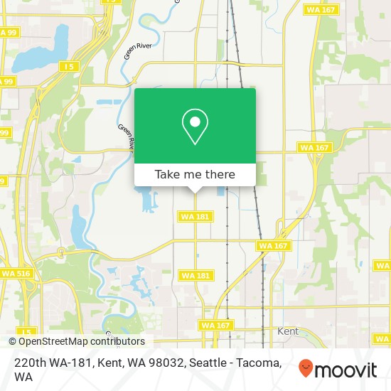 Mapa de 220th WA-181, Kent, WA 98032