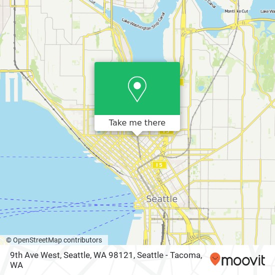 Mapa de 9th Ave West, Seattle, WA 98121
