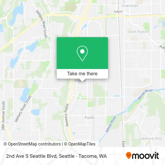 Mapa de 2nd Ave S Seattle Blvd