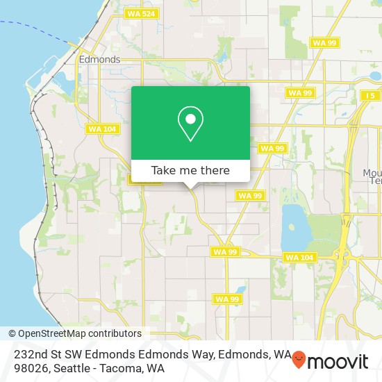 Mapa de 232nd St SW Edmonds Edmonds Way, Edmonds, WA 98026