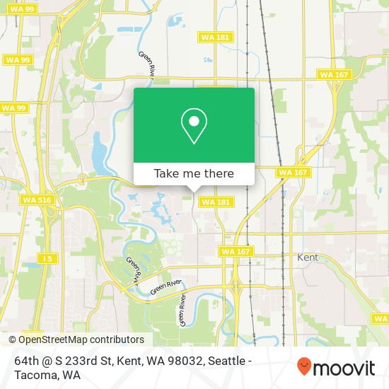 Mapa de 64th @ S 233rd St, Kent, WA 98032