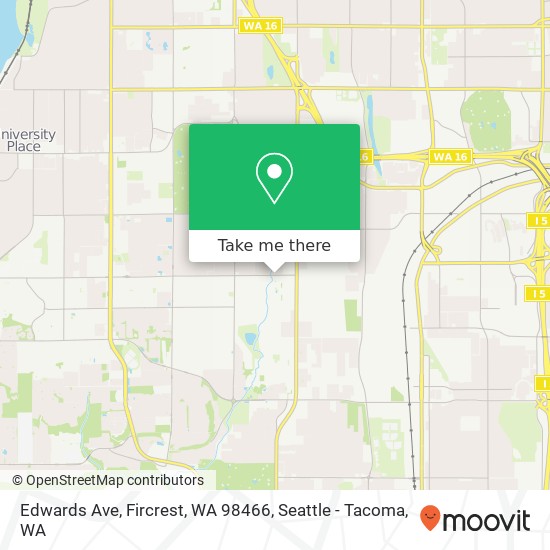 Mapa de Edwards Ave, Fircrest, WA 98466