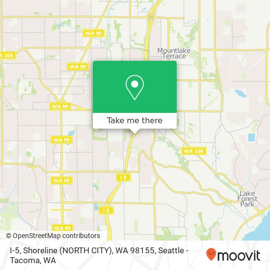 Mapa de I-5, Shoreline (NORTH CITY), WA 98155