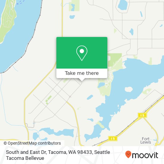 Mapa de South and East Dr, Tacoma, WA 98433