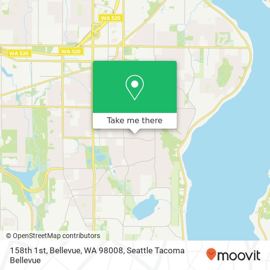 Mapa de 158th 1st, Bellevue, WA 98008