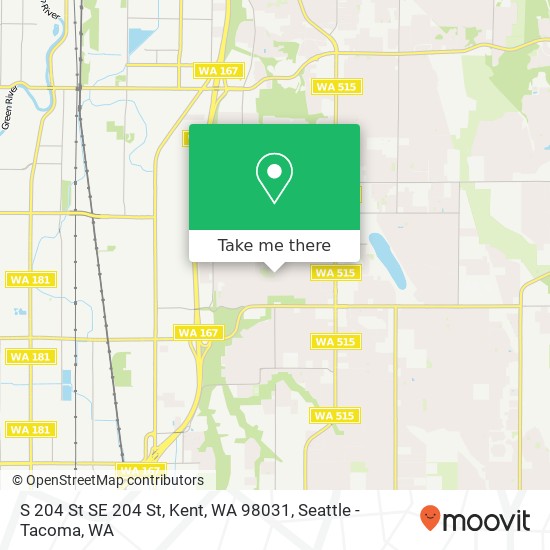 Mapa de S 204 St SE 204 St, Kent, WA 98031