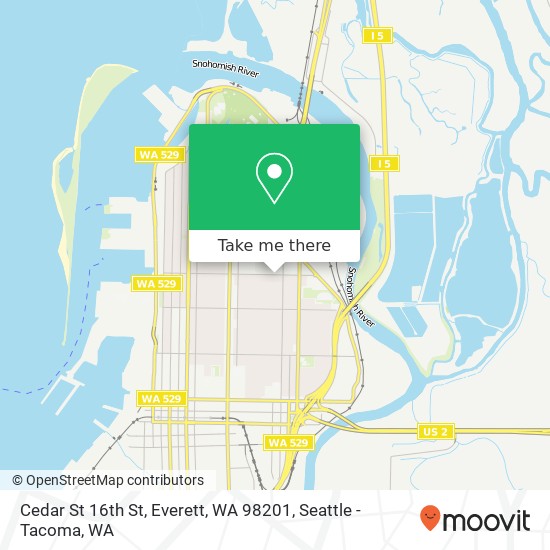 Cedar St 16th St, Everett, WA 98201 map