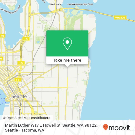 Mapa de Martin Luther Way E Howell St, Seattle, WA 98122