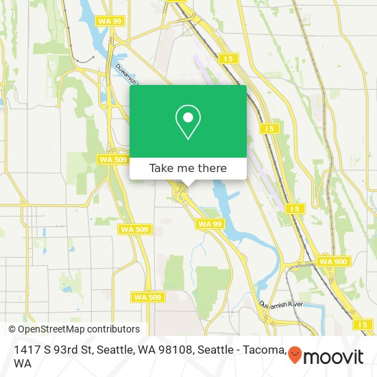 Mapa de 1417 S 93rd St, Seattle, WA 98108