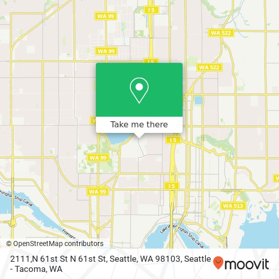 Mapa de 2111,N 61st St N 61st St, Seattle, WA 98103