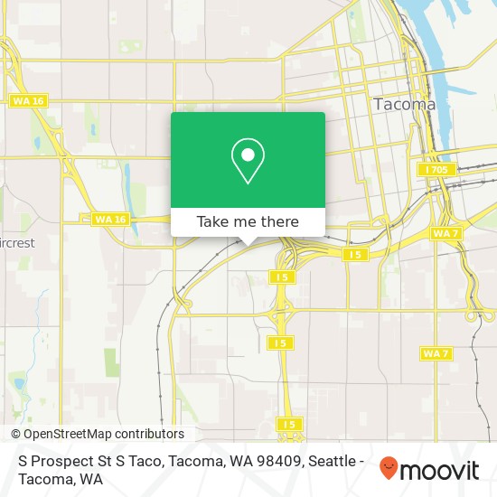 Mapa de S Prospect St S Taco, Tacoma, WA 98409