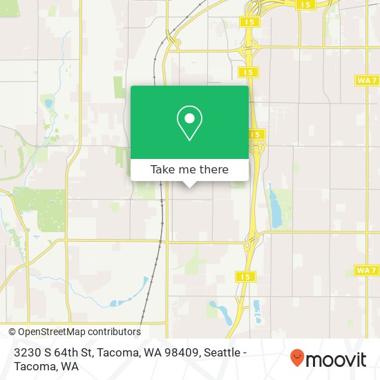 Mapa de 3230 S 64th St, Tacoma, WA 98409