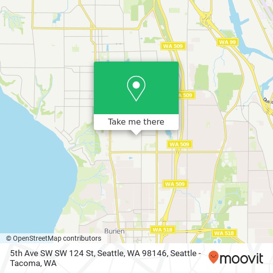 Mapa de 5th Ave SW SW 124 St, Seattle, WA 98146