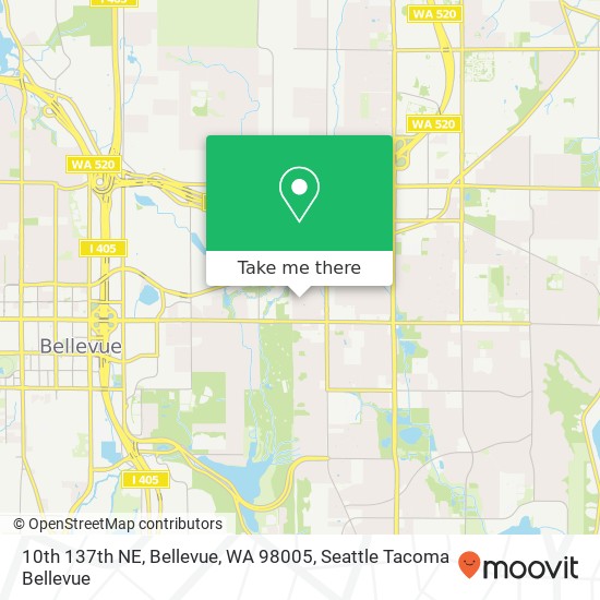 Mapa de 10th 137th NE, Bellevue, WA 98005