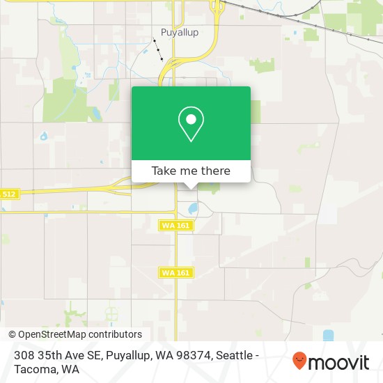 Mapa de 308 35th Ave SE, Puyallup, WA 98374