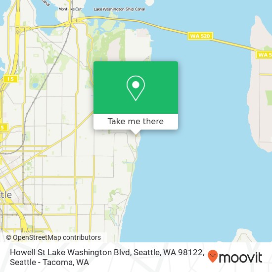 Mapa de Howell St Lake Washington Blvd, Seattle, WA 98122