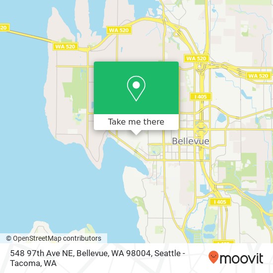 Mapa de 548 97th Ave NE, Bellevue, WA 98004