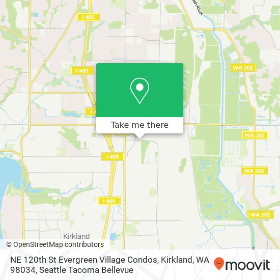 Mapa de NE 120th St Evergreen Village Condos, Kirkland, WA 98034