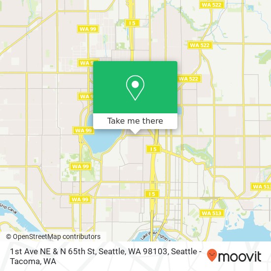 Mapa de 1st Ave NE & N 65th St, Seattle, WA 98103