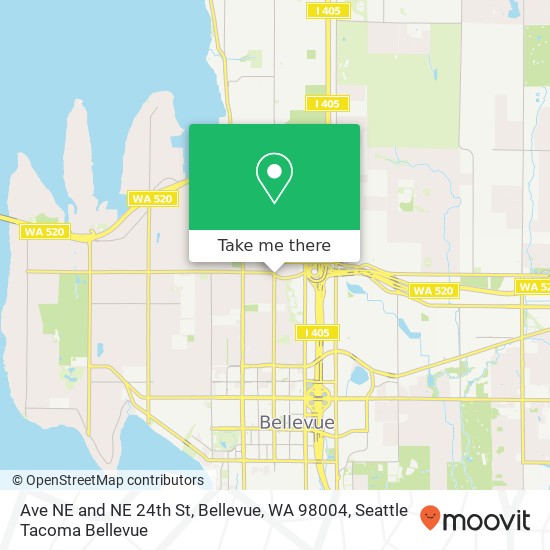 Ave NE and NE 24th St, Bellevue, WA 98004 map