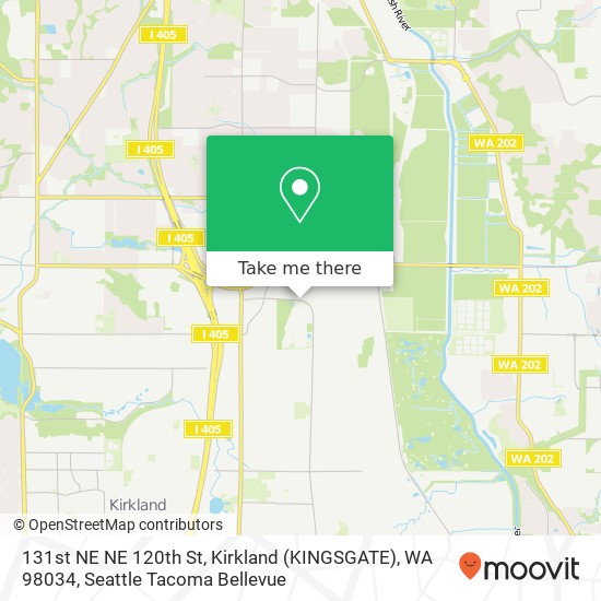 Mapa de 131st NE NE 120th St, Kirkland (KINGSGATE), WA 98034