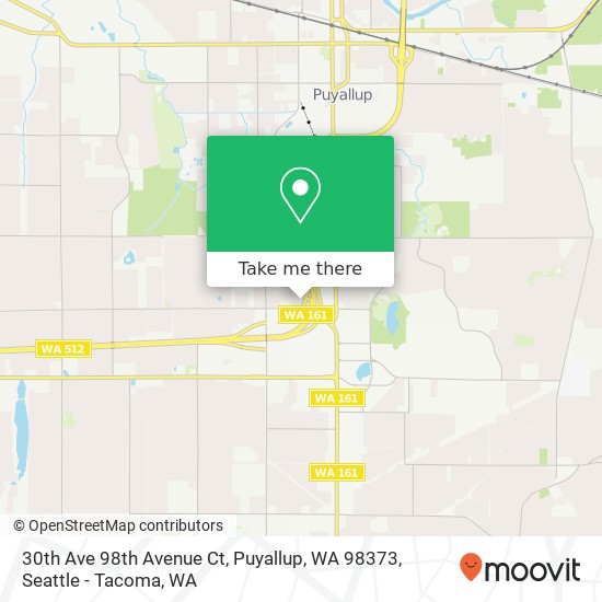 Mapa de 30th Ave 98th Avenue Ct, Puyallup, WA 98373