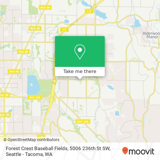 Forest Crest Baseball Fields, 5006 236th St SW map