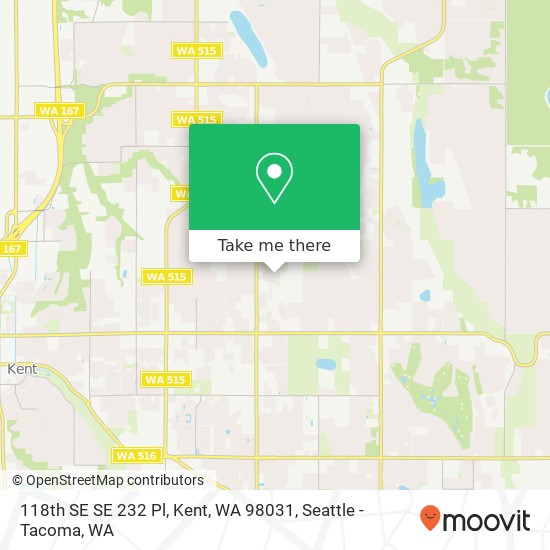 Mapa de 118th SE SE 232 Pl, Kent, WA 98031