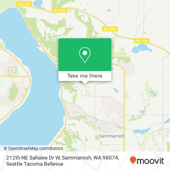 Mapa de 212th NE Sahalee Dr W, Sammamish, WA 98074