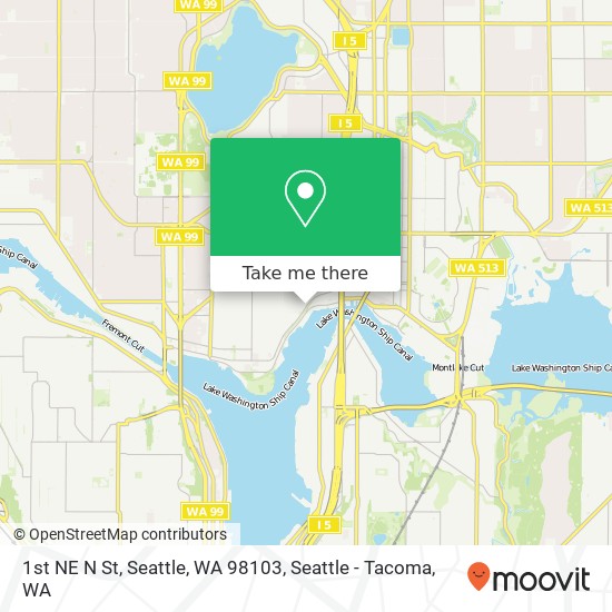 Mapa de 1st NE N St, Seattle, WA 98103
