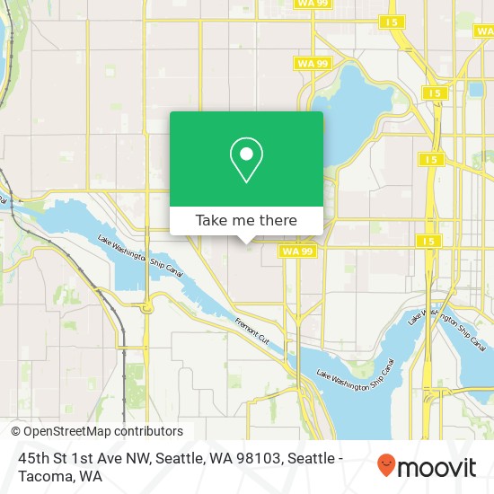 Mapa de 45th St 1st Ave NW, Seattle, WA 98103