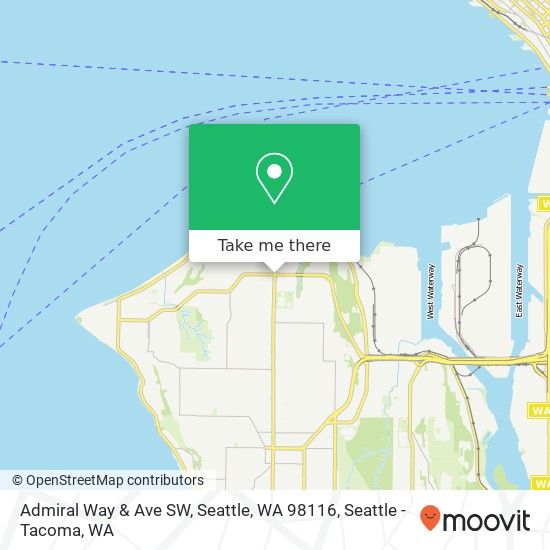 Mapa de Admiral Way & Ave SW, Seattle, WA 98116