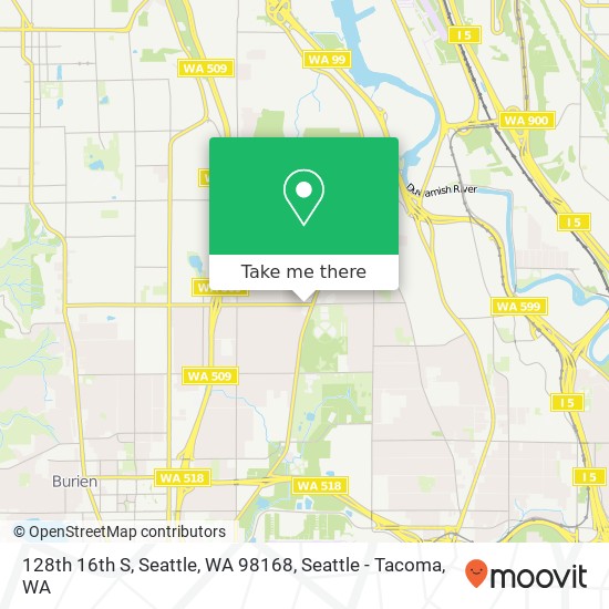 Mapa de 128th 16th S, Seattle, WA 98168