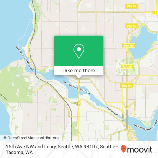 Mapa de 15th Ave NW and Leary, Seattle, WA 98107